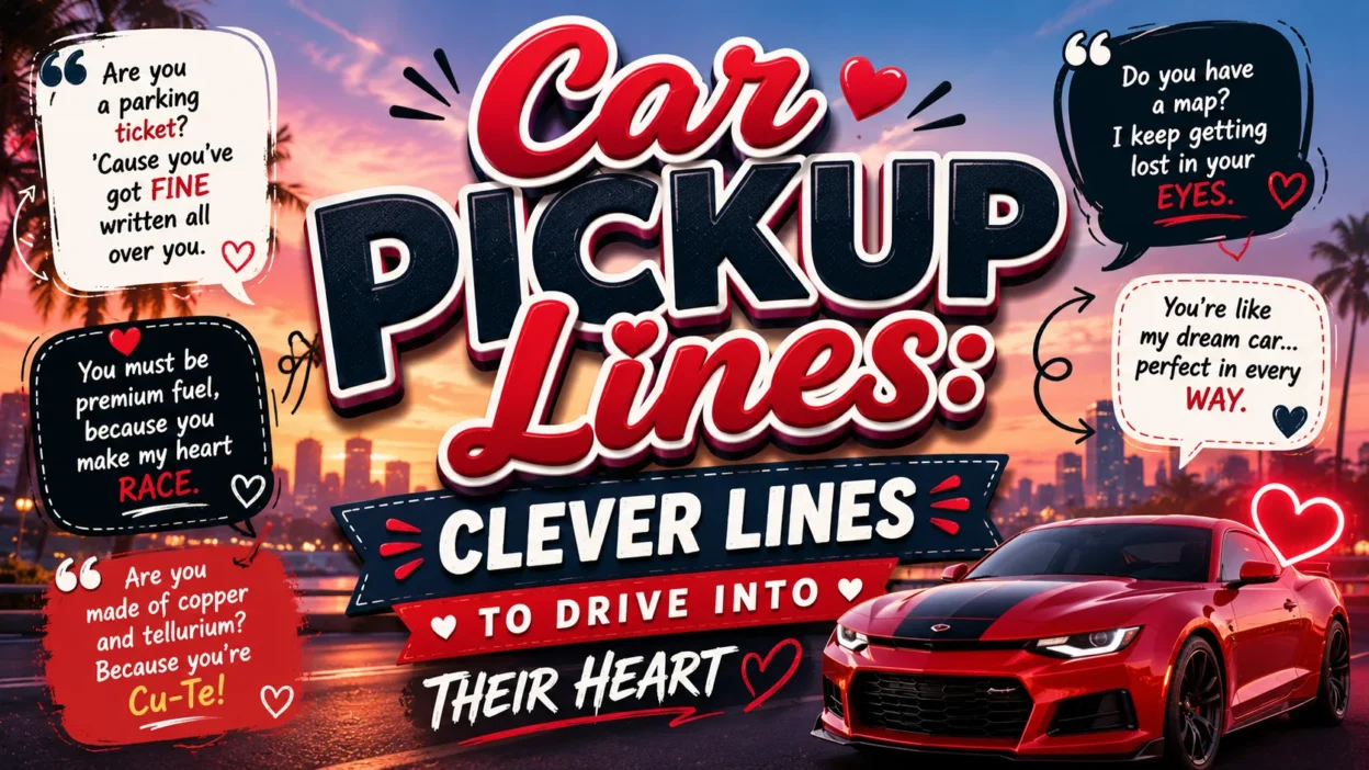 Car Pickup Lines Clever Lines to Drive Into Their Heart 🚗