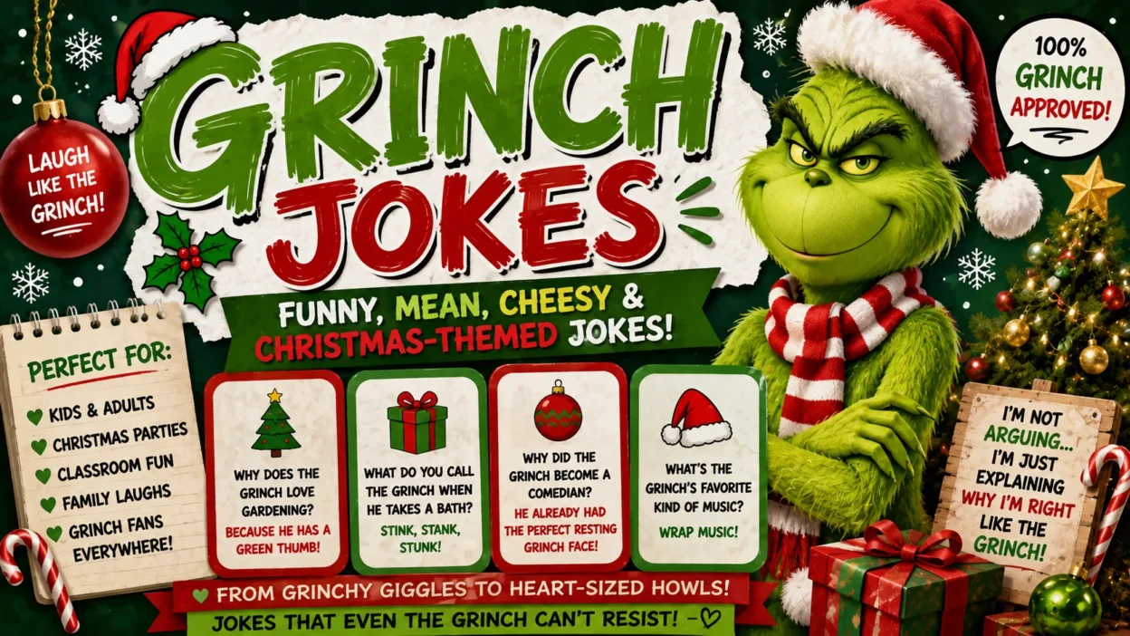Grinch Jokes Funny, Mean, Cheesy & Christmas-Themed Jokes