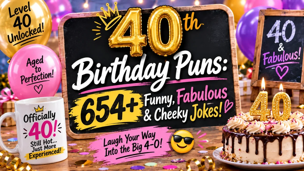 40th Birthday Puns 654+ Funny, Fabulous & Cheeky Jokes 🎉😄