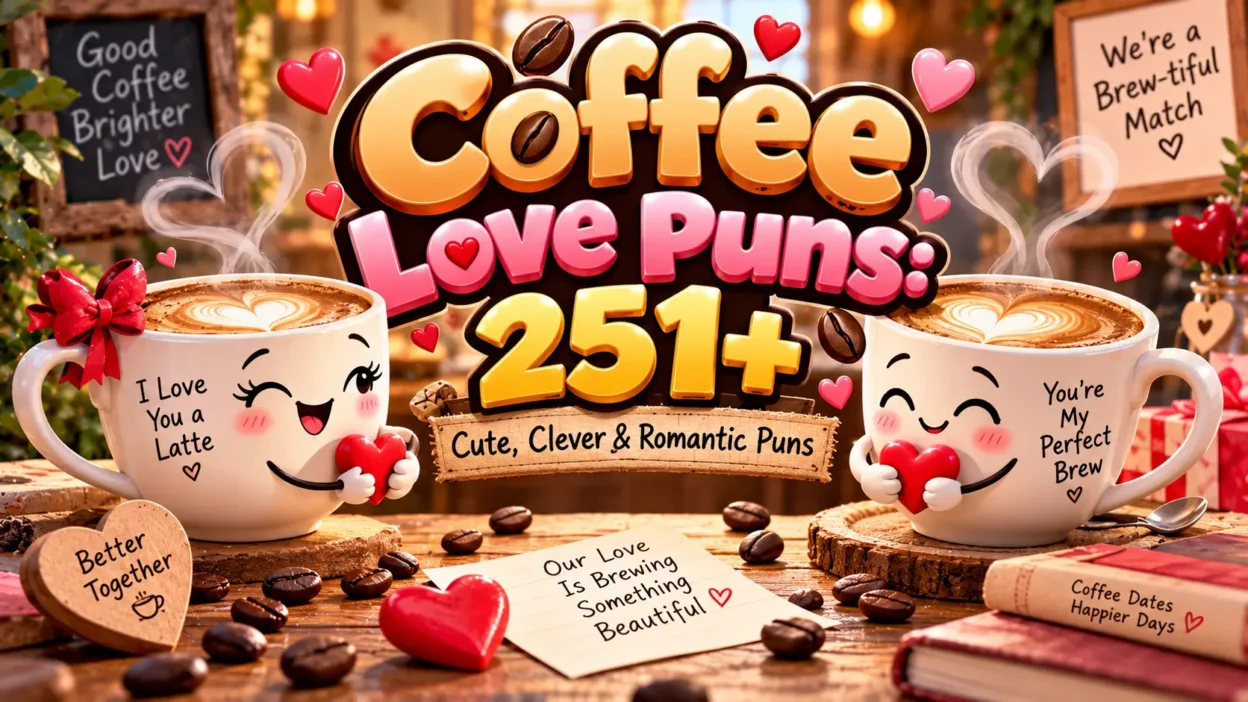 Coffee Love Puns 251+ Cute, Clever & Romantic Puns ☕❤️