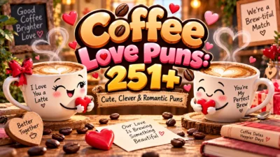 Coffee Love Puns 251+ Cute, Clever & Romantic Puns ☕❤️
